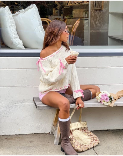 Beginning Boutique - Bea Cream Sweater