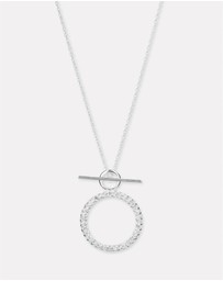 Ichu - Cubic Zirconia Toggle Necklace