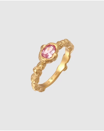 Haze & Glory - ICONIC EXCLUSIVE - Ring Sapphire Rose Solidarity 925 Sterling Silver Gold-Plated