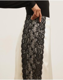 Atmos&Here - Mirelda Satin Lace Midi Skirt
