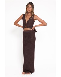 Petal & Pup - Asplie Knit Maxi Skirt - Espresso