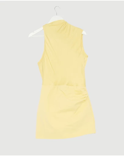 Revibe - Repaired Shona Joy Dillon Contrast Draped Cowl Mini Dress - AU 10