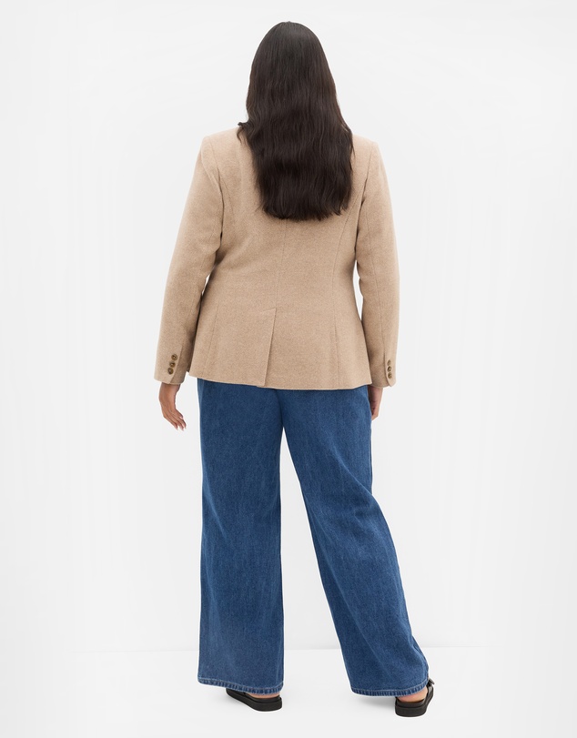 City Chic - Plus size Oxford Melton Jacket - caramel
