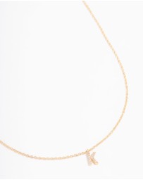 Lovisa - Gold Plated Cubic Zirconia Letter K Necklace
