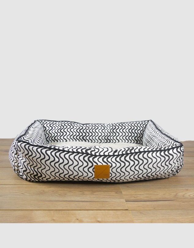 Mog & Bone - Bolster Dog Bed - Black Wave