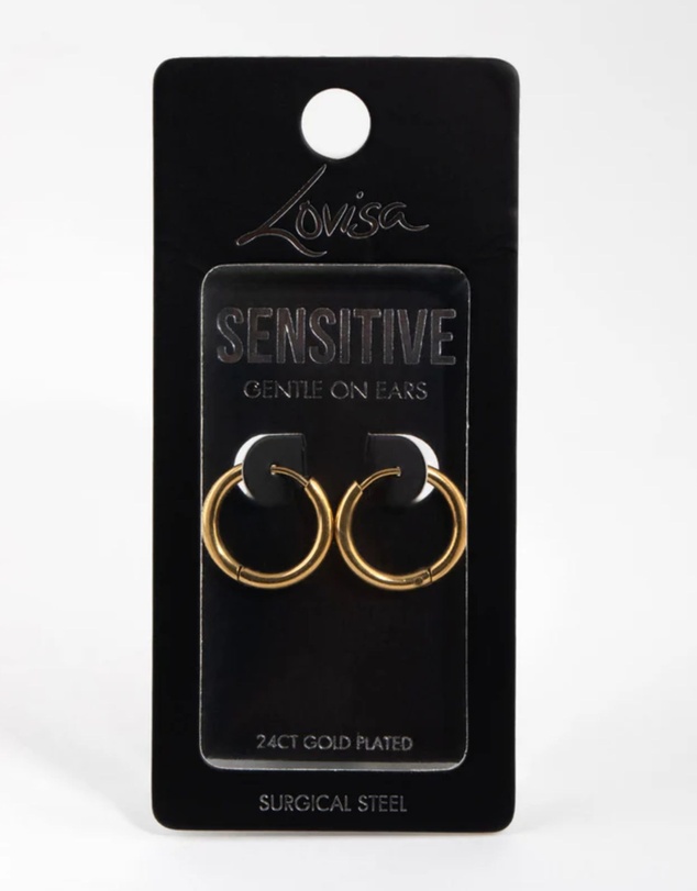 Lovisa - Gold Plated Surgical Steel Medium Huggie Hoop Earrings