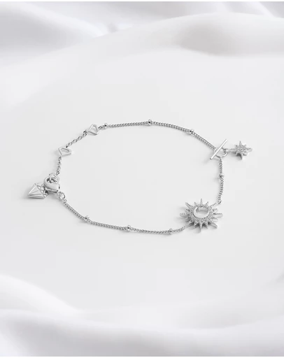 Wanderlust + Co - Sunlit Crescent Silver Bracelet