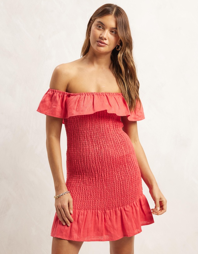 AERE - Frill Shirred Mini Dress