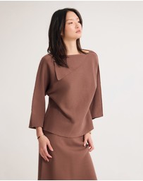 Oxford - Laura Knitted Folded Collar Top