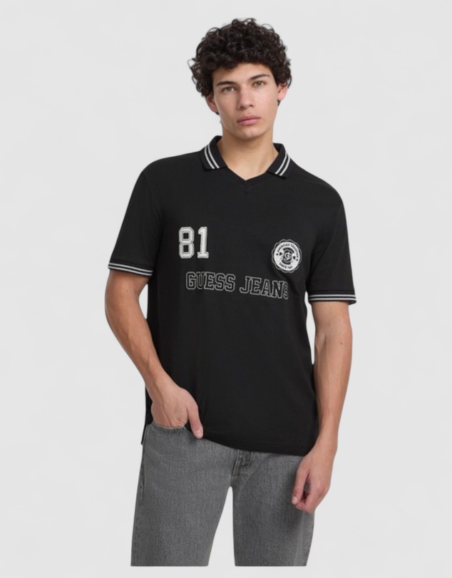 GUESS Jeans - GUESS JEANS Short Sleeve Regular Soccer Polo T-Shirt