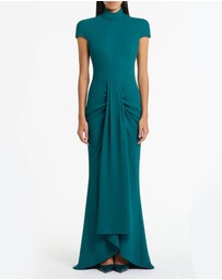 Carla Zampatti - Serpentine Crepe Cap Sleeve Gown