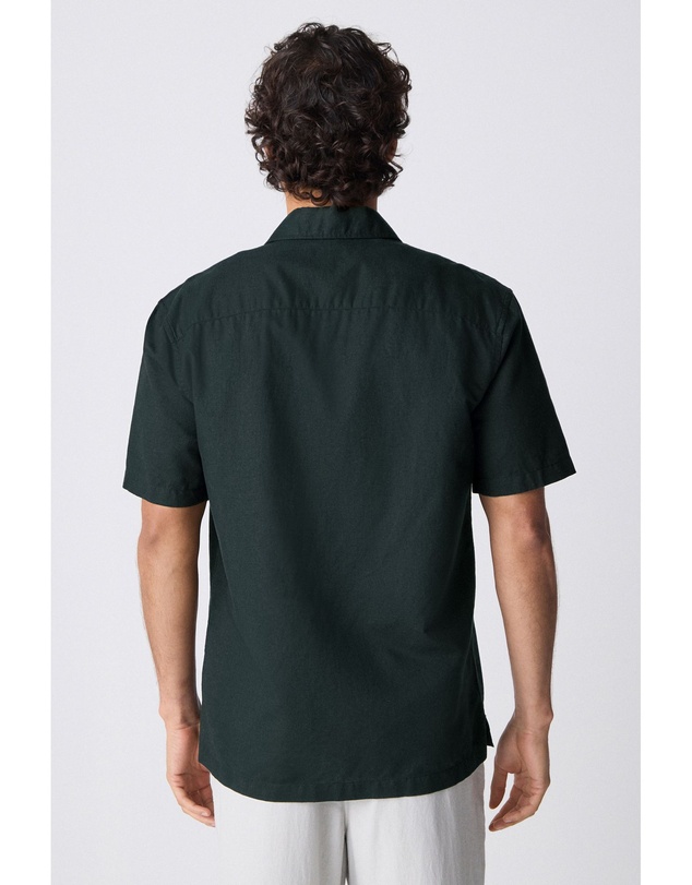 NEXT - Short Sleeve Linen Blend Shirt Standard Collar