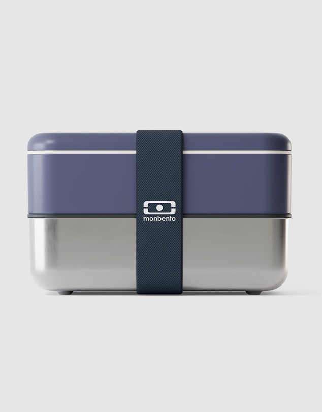 Monbento - Monbento Mb Sense Original The Two-Tier Metal Food Container Sense Original - Natural Blue
