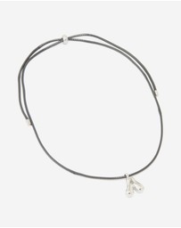Lovisa - Waterproof Stainless Steel Large Bubble Letter A Cord Necklace