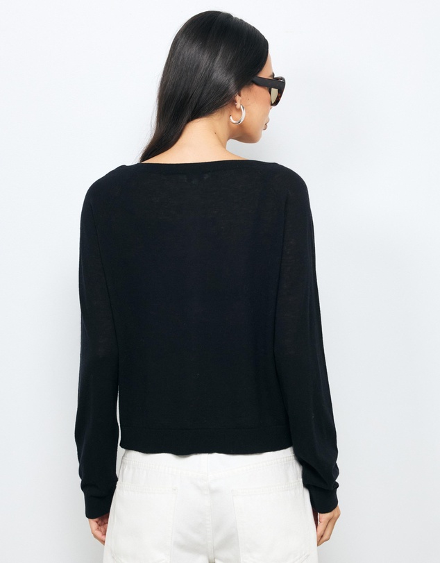 AERE - Asha Semi-Sheer Merino Wool Henley Top