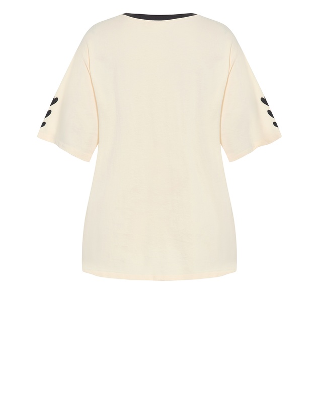 City Chic - Plus size Mon Amour Oversized Tee - french vanilla