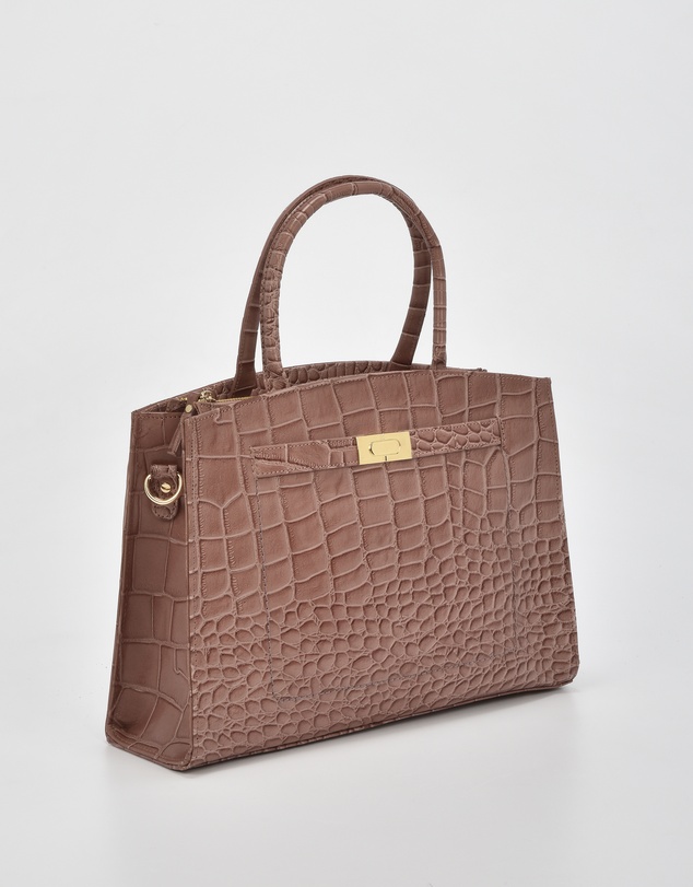 Cobb & Co - Arlie Leather Croc Tote