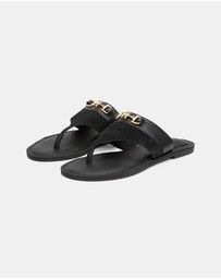 Tommy Hilfiger - Mixed Leather Thongs - Women's