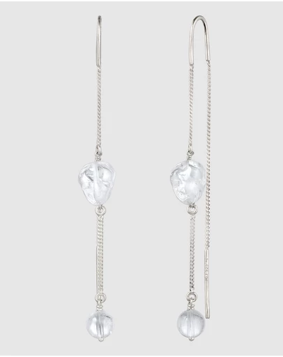 Elli Jewelry - Rock Crystal Threader Earrings in 925 Silver