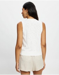 White By FTL - Kyra Button Tank