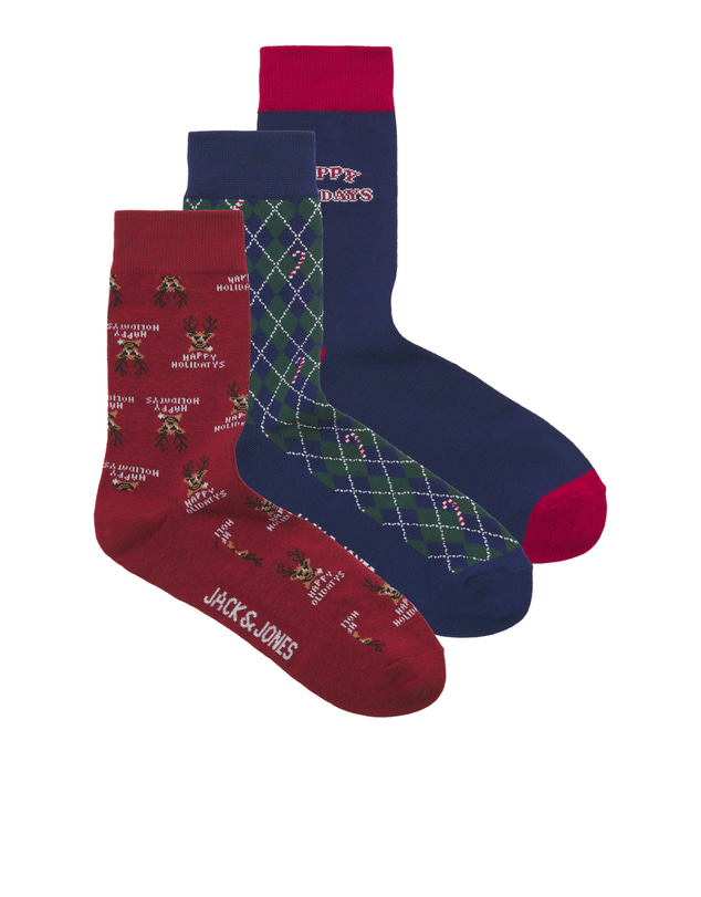 Jack & Jones - 3-Pack Happy Holidays Socks