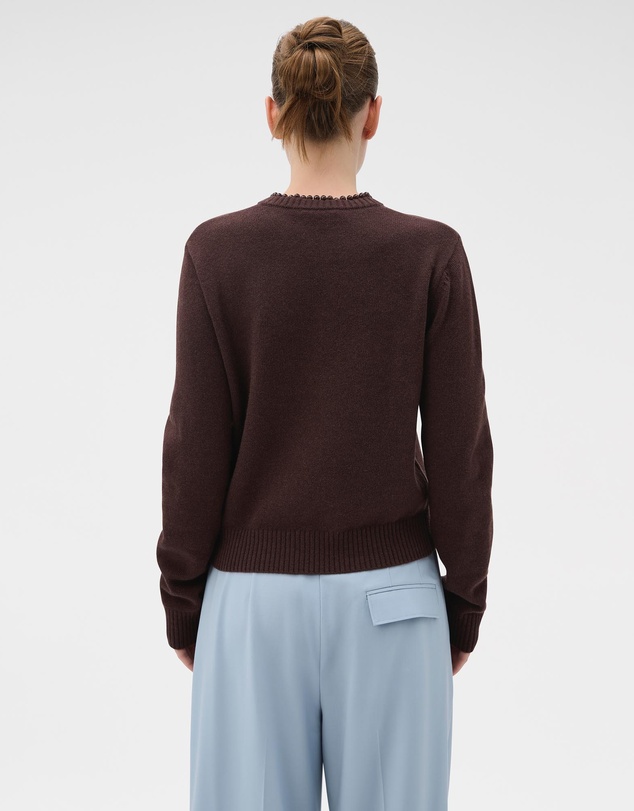 Oroton - Embellished Rib Knit Crew Jumper