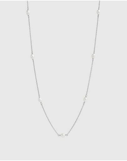 Najo - Tidal Whisper Silver Pearl Necklace
