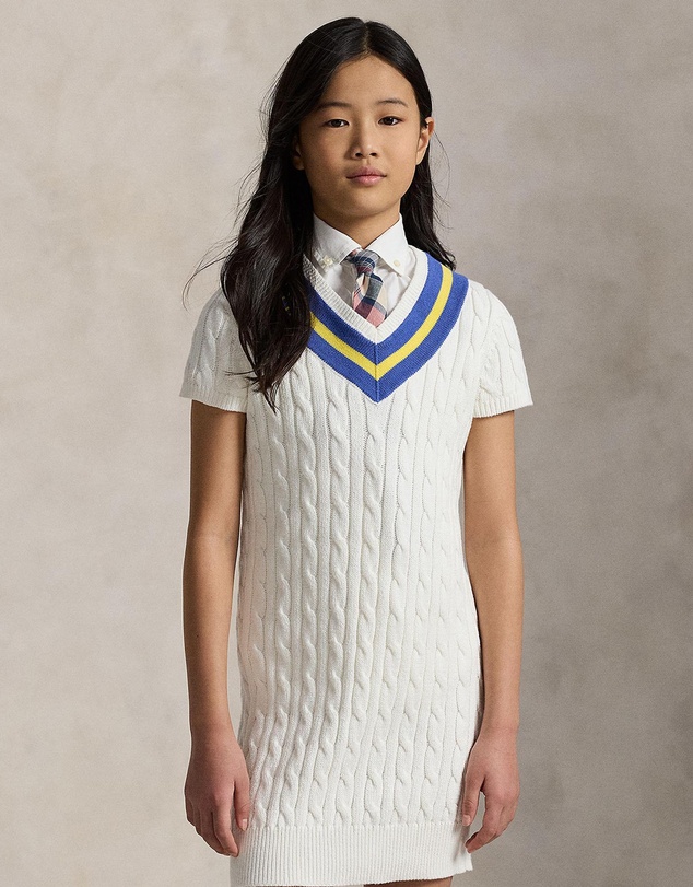 Polo Ralph Lauren - Cricket-Stripe Cotton Sweater Dress - Kids