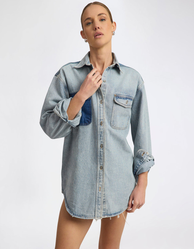 ONE TEASPOON - Saint Tropez Everyday Denim Shacket - Hendrixe Blue