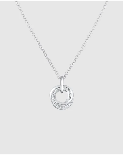 Elli Jewelry - Necklace Zirconia Circle 925 Sterling Silver