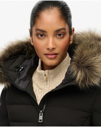 Superdry - Fuji Faux Fur Hooded Longline Slim Fit Jacket