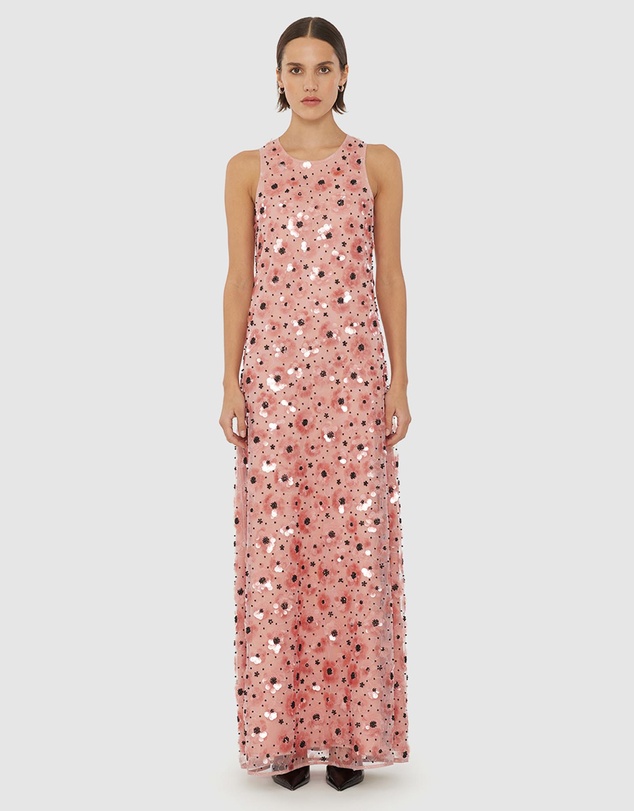 rotate sequined maxi dress Sequins Fitted Maxi Dress Black