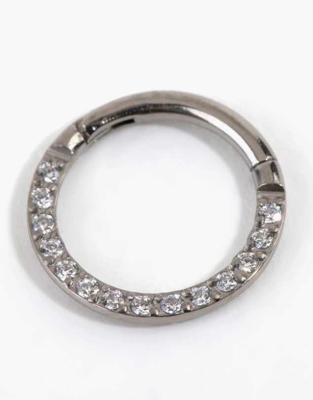 Lovisa - Titanium Cubic Zirconia Clicker Ring