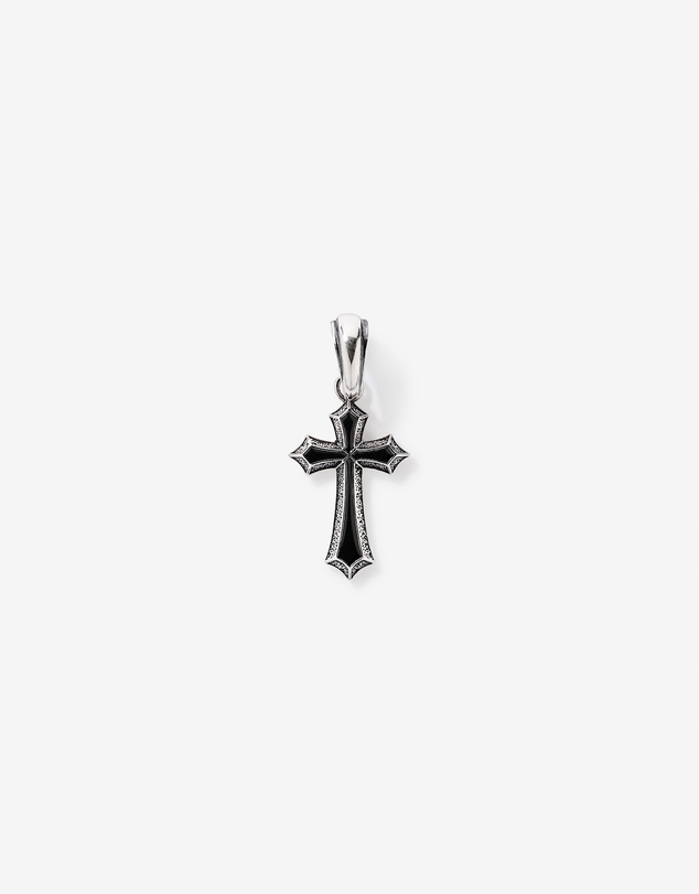 Michael Hill - Black Enamel Cross Pendant in Sterling Silver