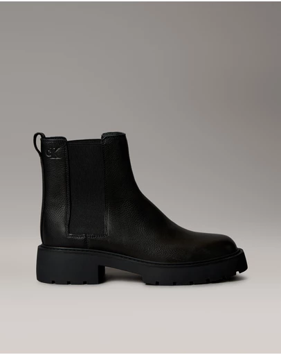 Calvin Klein - Leather Chunky Square Toe Chelsea Boots