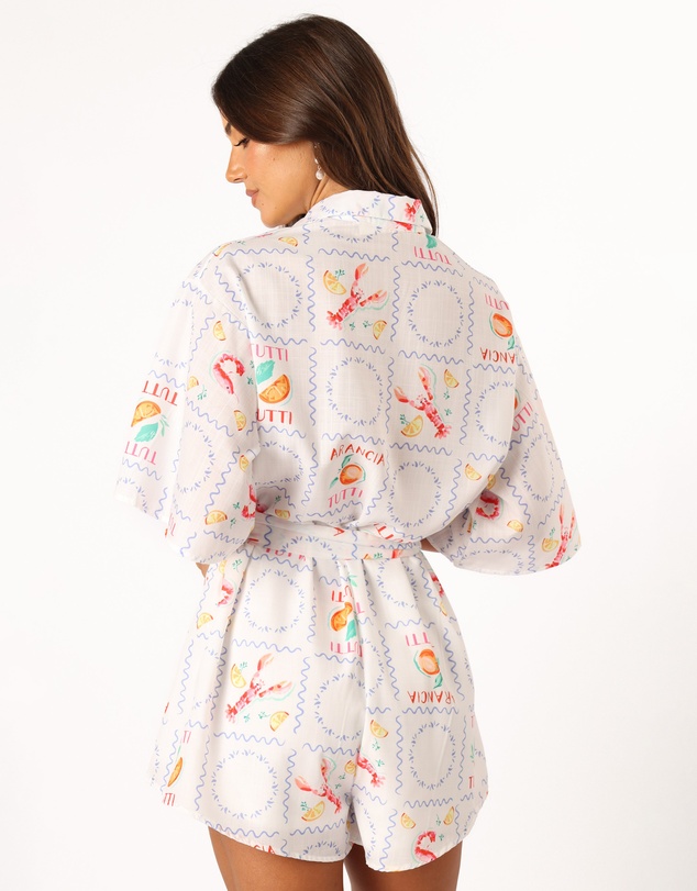 Petal & Pup - Kellie Playsuit - White Tutti Print