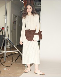 & Other Stories - Leather-Piping Straw Shoulder Bag