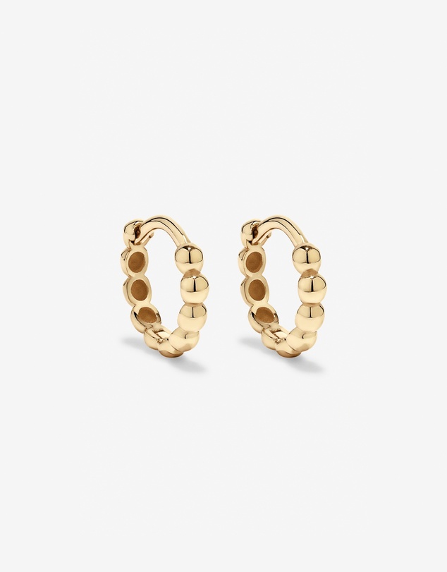 Michael Hill - 10.5mm Small Beaded Huggie Earrings in 10kt Yellow Gold