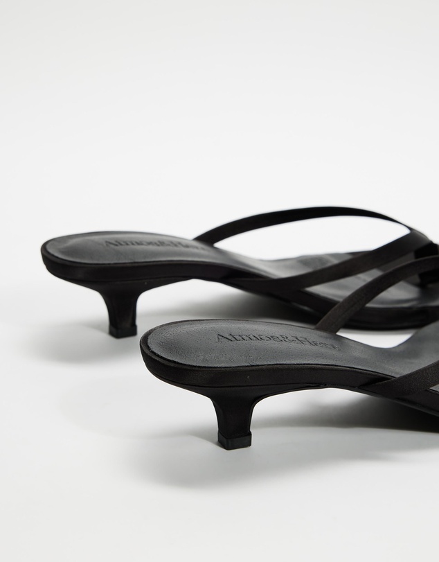Atmos&Here - Oceane Satin Kitten Heel Sandals