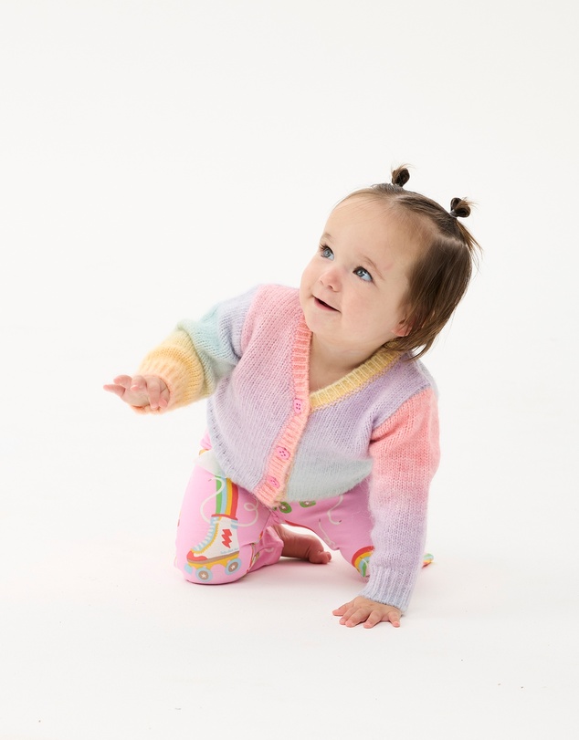 Rock Your Baby - Rainbow Ombre Baby Audrey Cardigan