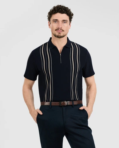 Tarocash - Javier Stripe Zip Polo