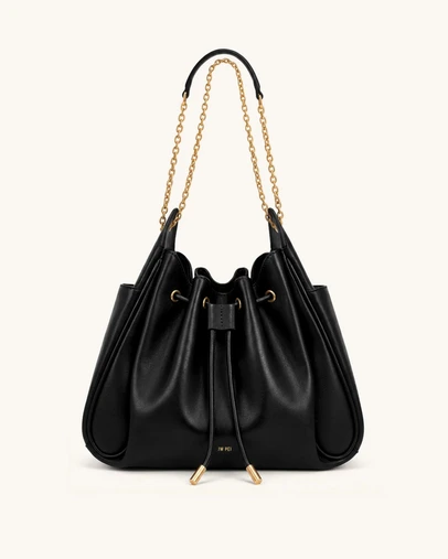 JW PEI - Rowan Ruched Drawstring Chain Bucket Bag