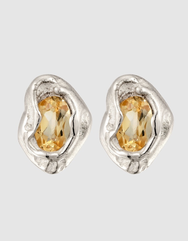 Elli Jewelry - Elli Jewelry Citrine Stud Earrings in 925 Silver