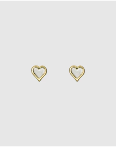 Ted Baker - SIMONE: Pearl Shimmer Heart Micro Stud Earrings