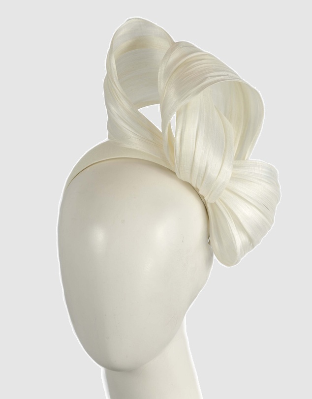 Fillies Collection - Bespoke Cream Bow Racing Fascinator