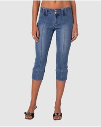 EDIKTED - Jesse Low Rise Washed Capri Jeans