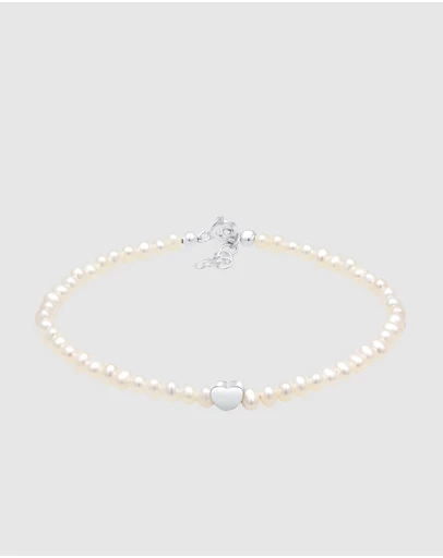 Elli Jewelry - Bracelet Heart Freshwater Pearls in 925 Sterling Silver