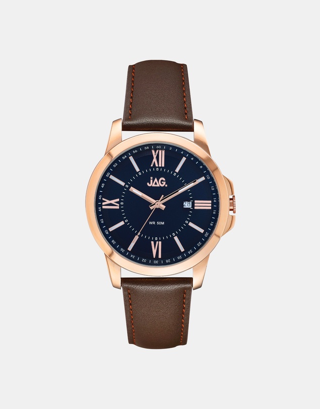 Jag - Xavier Blue Dial Brown Strap