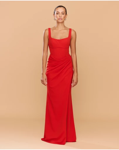 CATHERINE FERRARO - Elena Square Neck Gown