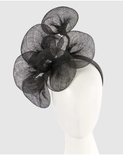 Max Alexander - Large Lilly Black Flower Fascinator